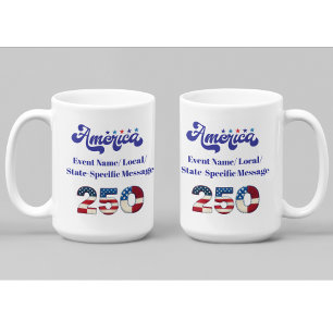 Caneca De Café América Personalizada 250 Aniversário
