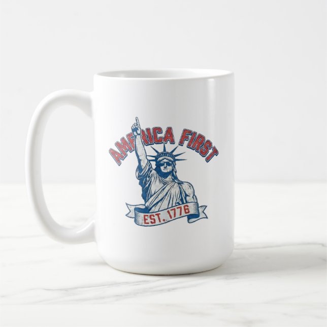 Caneca De Café AMÉRICA PRIMEIRO - Fundada em 1776 (Esquerda)