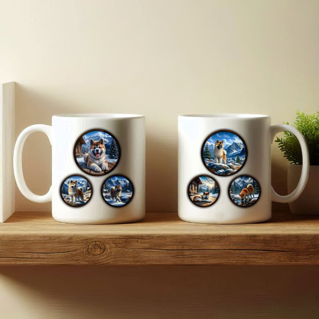 Caneca De Café American Akita 6-Image Coffee Mug Design (Criador carregado)