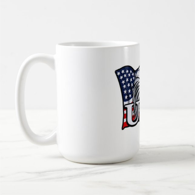 Caneca De Café American Bald Eagle com bandeira dos EUA - Patriót (Esquerda)