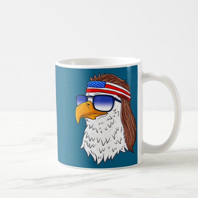 Caneca De Café American Bald Eagle Mullet 4th Of July Funny Usa  (Direita)