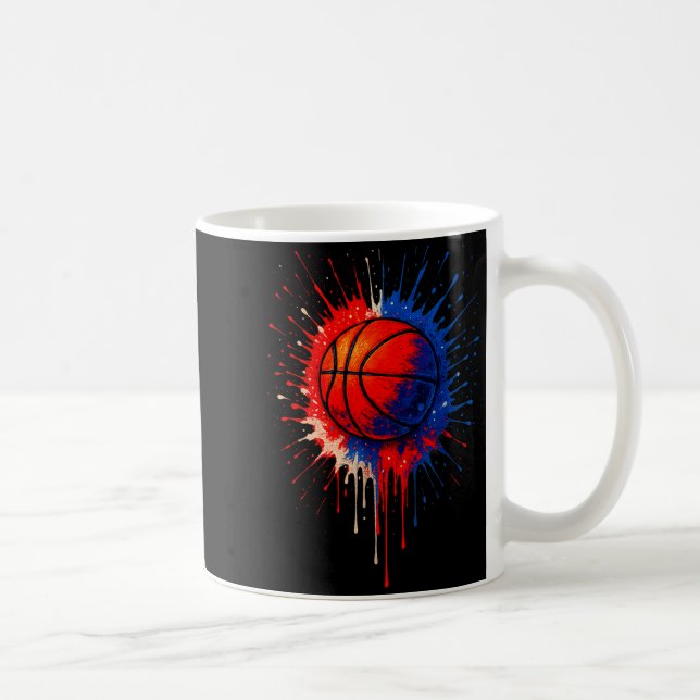 Caneca De Café American Basketball Splash Ball Player Team Kids B (Direita)