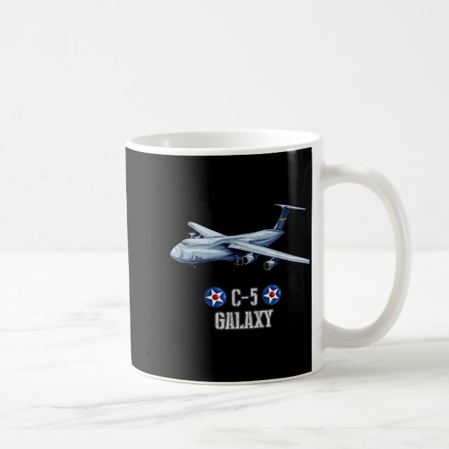 Caneca De Café American C-5 Galaxy Military Transrt Aircraft  (Direita)