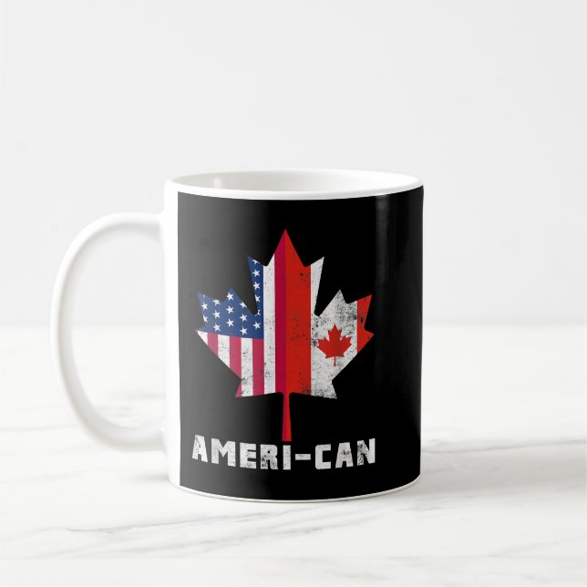 Caneca De Café American Canada Flag America Canada Patriotic Te (Esquerda)