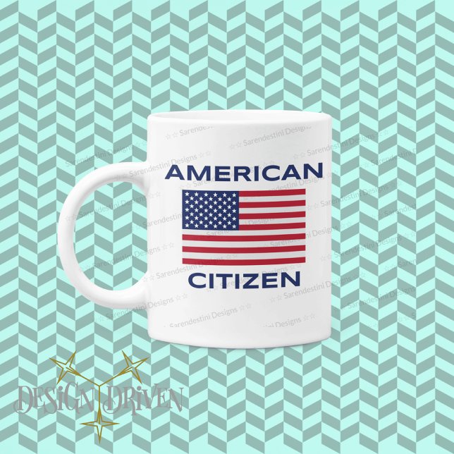 Caneca De Café American Citizen Bold USA Flag Classic Mug (Criador carregado)