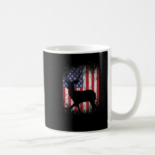 Caneca De Café American Deer Hunting Patriotic Hunter Flag Whitet