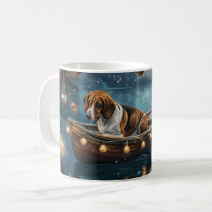 Caneca De Café American English Foxhound Christmas Fesyage Voyage