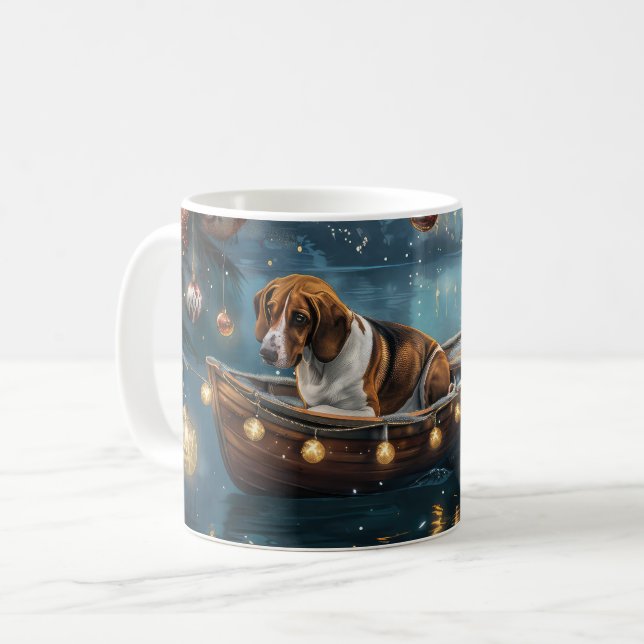 Caneca De Café American English Foxhound Christmas Fesyage Voyage (Frente Esquerda)