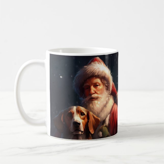 Caneca De Café American English Foxhound Santa Claus Natal (Esquerda)