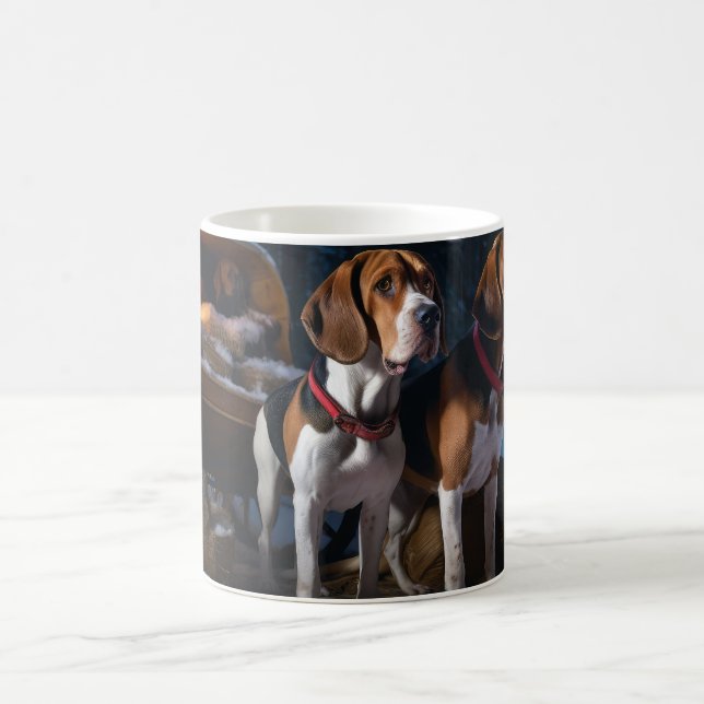 Caneca De Café American English Foxhound Snowy Sleigh Natal (Centro)