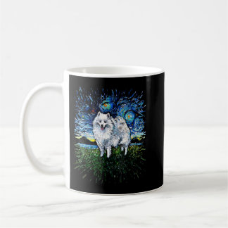 Caneca De Café American Eskimo Japonês Spitz Starry Night Dog Ar