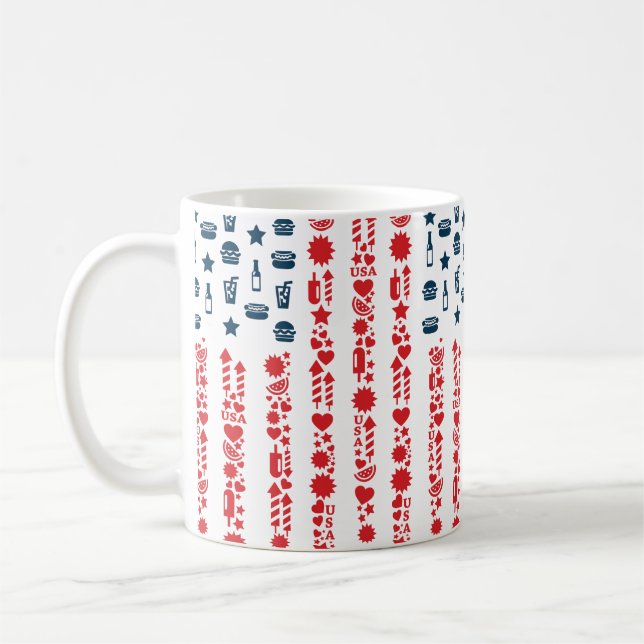 Caneca De Café american flag 4th july picnic (Esquerda)