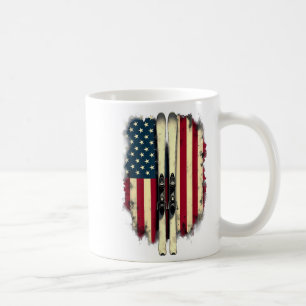 Caneca De Café American Flag Alpino Skiier