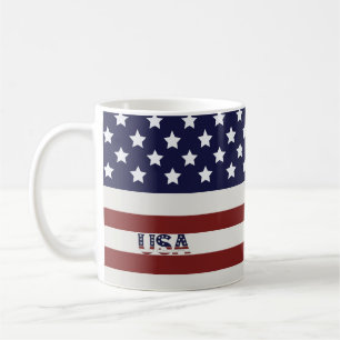 Caneca De Café American Flag American USA Pattern