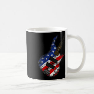 Caneca De Café American Flag Byss Guitar Usa Independence Day 4th