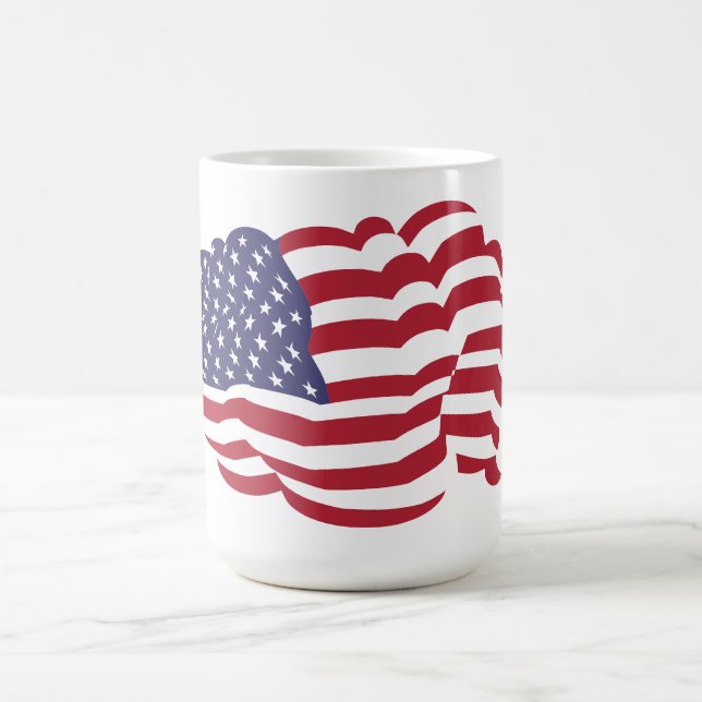 Caneca De Café American Flag Cloud Coffee Mug (Centro)