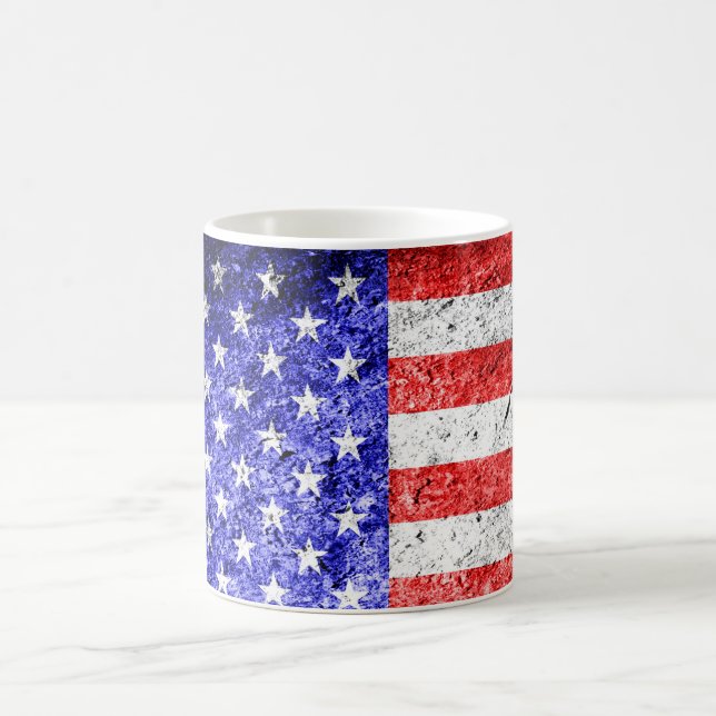 Caneca De Café American Flag Grunge (Centro)