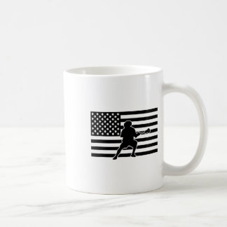 Caneca De Café American Flag Lacrosse Roupa - Lacrosse