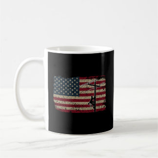 Caneca De Café American Flag Lineman Gift I Patriótico Eletrônico