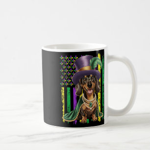 Caneca De Café American Flag Mardi Gras Dachshund Dog Festival Lo