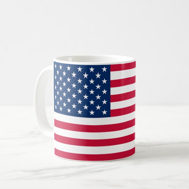 Caneca De Café American Flag Mug - EUA - Patriótico (Frente Esquerda)
