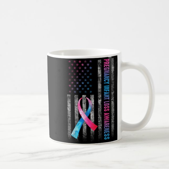 Caneca De Café American Flag Nk &amp; Blue Pregnancy Infant Loss  (Direita)