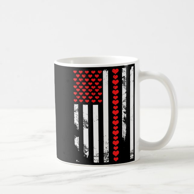 Caneca De Café American Flag Patriotic Valentines Day Clic He  (Direita)