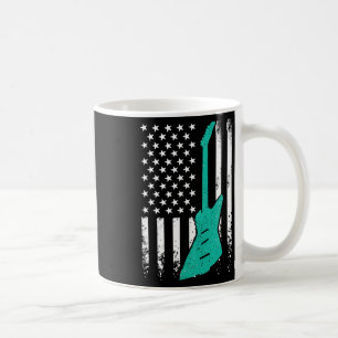 Caneca De Café American Flag Vintage Electric Rock Guitar 4º