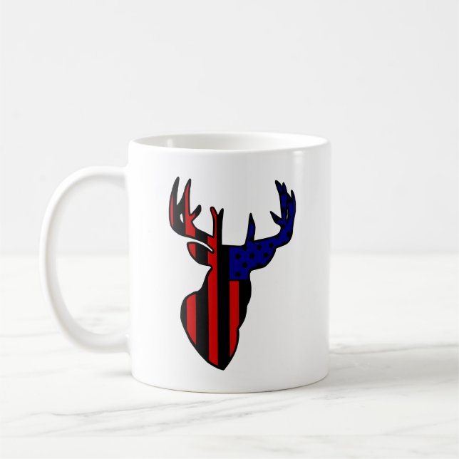 Caneca De Café American Flag Whitetail Buck (Esquerda)