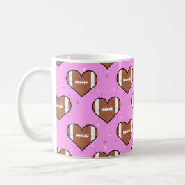 Caneca De Café American Football Ball Texture In Heart Shape 