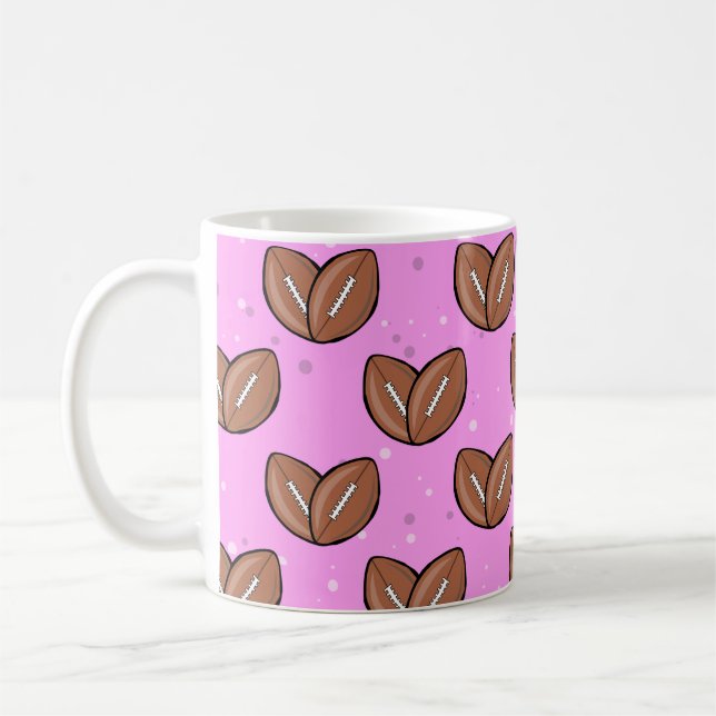 Caneca De Café American Football Balls In Heart Shape  (Esquerda)
