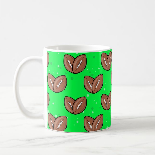 Caneca De Café American Football Balls In Heart Shape  (Esquerda)