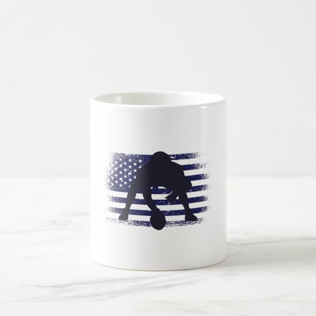 Caneca De Café American Football Fan Jersey Shirt USA Flag (Centro)