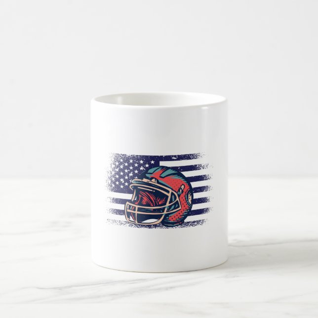 Caneca De Café American Football Fan Jersey Shirt USA Flag (Centro)