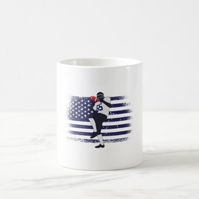 Caneca De Café American Football Fan Jersey Shirt USA Flag (Centro)