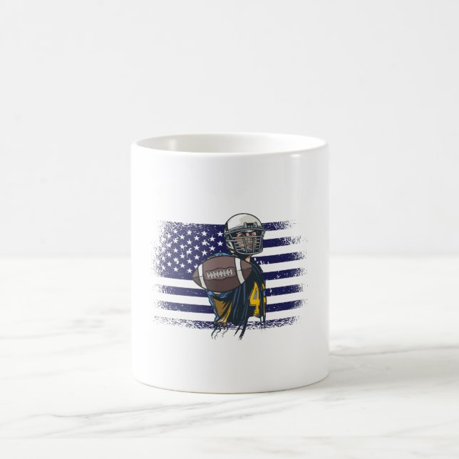 Caneca De Café American Football Fan Jersey Shirt USA Flag (Centro)