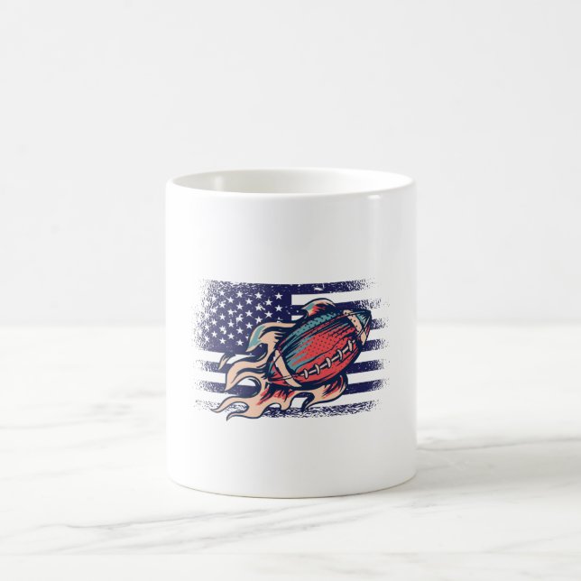 Caneca De Café American Football Fan Jersey Shirt USA Flag (Centro)