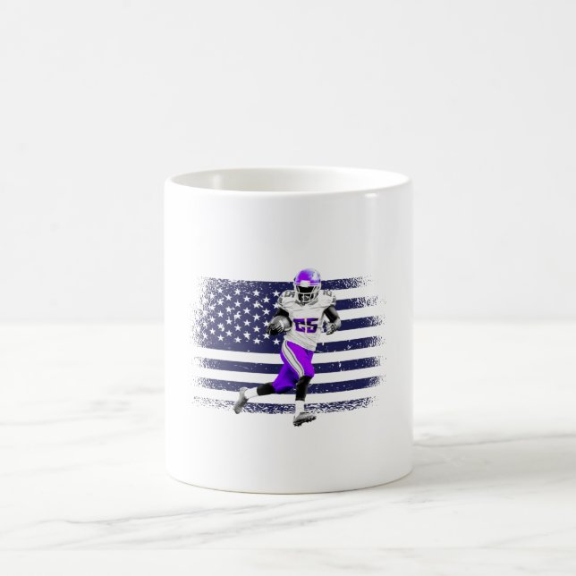 Caneca De Café American Football Fan Jersey Shirt USA Flag (Centro)