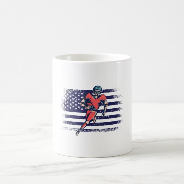 Caneca De Café American Football Fan Jersey Shirt USA Flag (Centro)