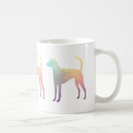 Caneca De Café American Foxhound Geo Pattern Silhoule Pastel