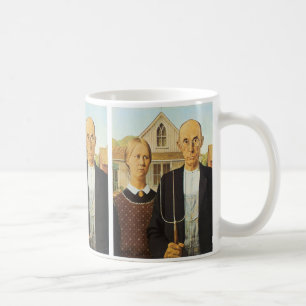 Caneca De Café American Gothic de Grant Wood, reprodução artís