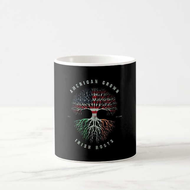 Caneca De Café American Grown Irish Root Ireland Flag Green (Centro)
