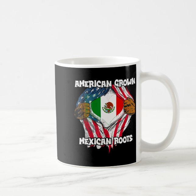 Caneca De Café American Grown Mexican Roots Mexico Country Lover  (Direita)