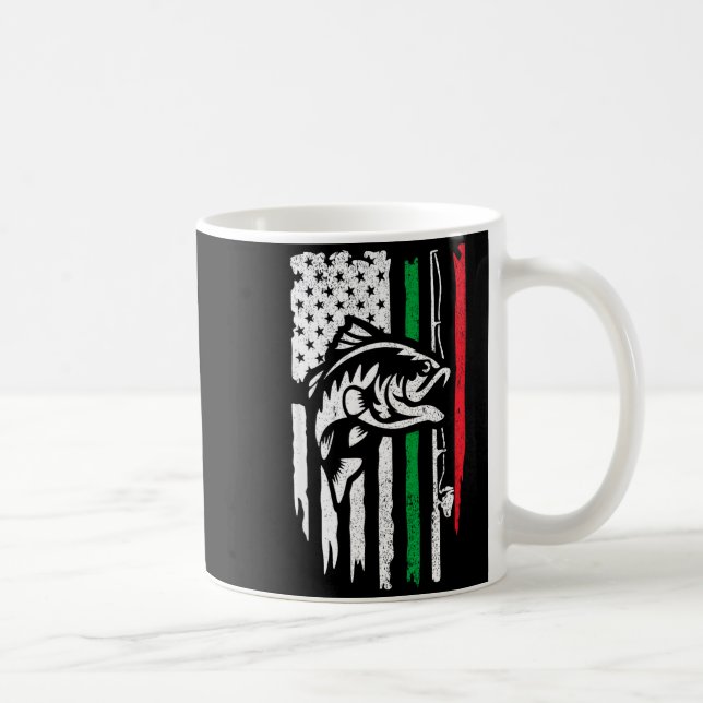 Caneca De Café American Italian B Fishing Flag For Fisherman Ital (Direita)