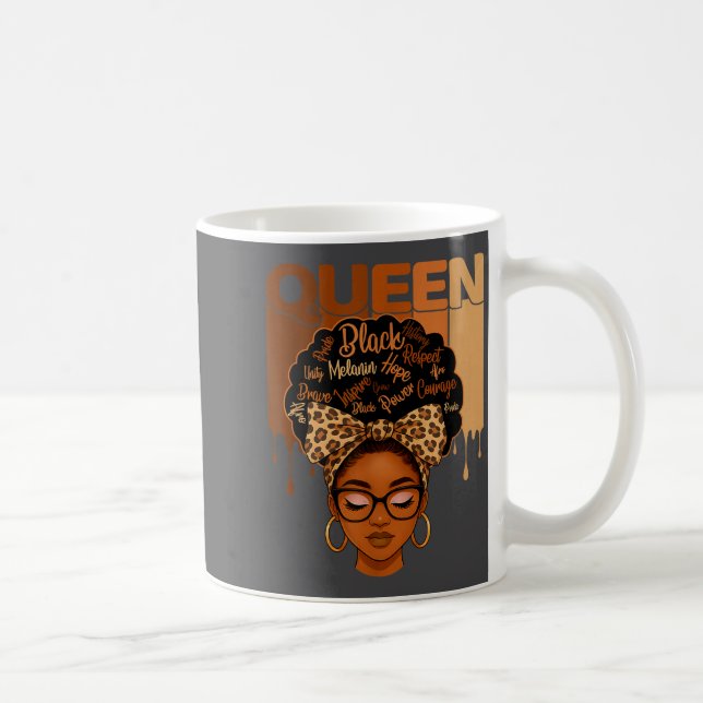 Caneca De Café American Melanin History Queen Black African Fun (Direita)
