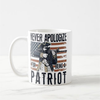 Caneca De Café American Patriot "Never Apologize" Minutemen