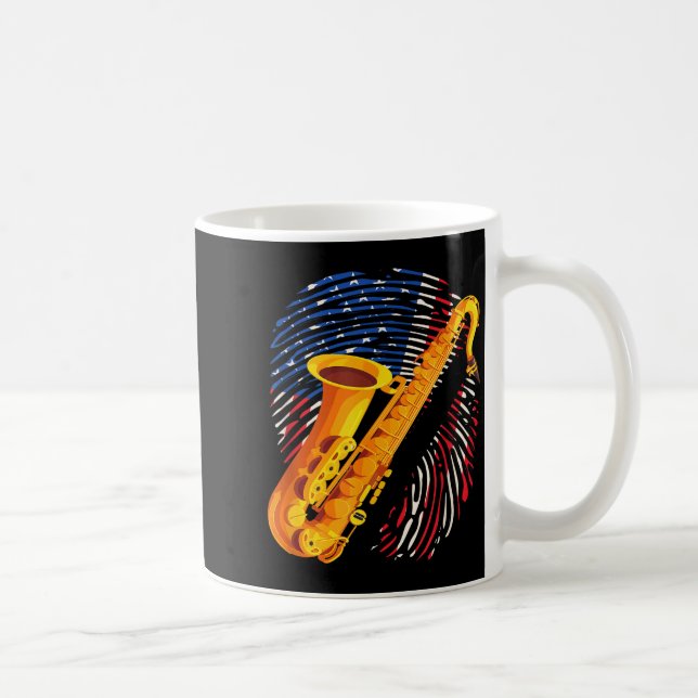 Caneca De Café American Saxophone Player Saxophonist Jazz Band Me (Direita)