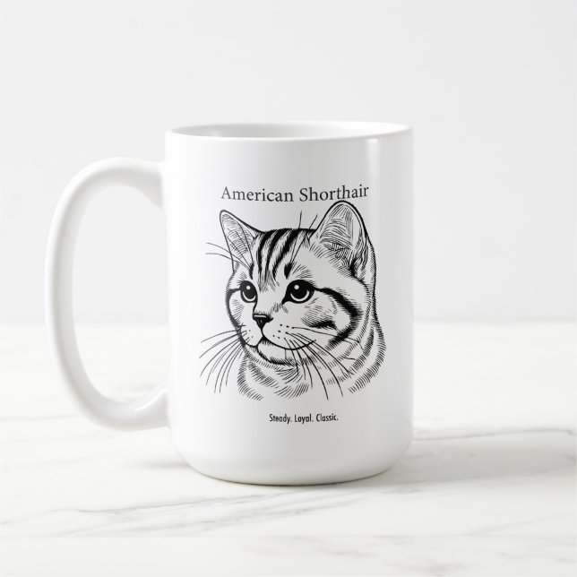 Caneca De Café American Shorthair Portrait (Esquerda)