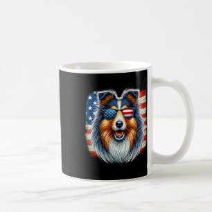 Caneca De Café American Usa Flag Shetland Sheepdog Shelth