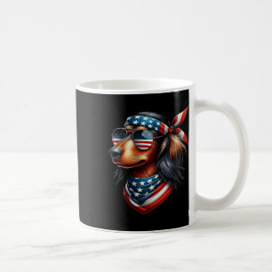 Caneca De Café American Usa Flag Sungs 4 De Julho Dachshund